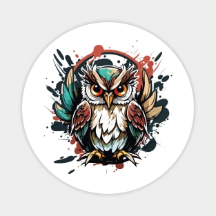 Graffiti Paint Owl Bird Creative Magnet